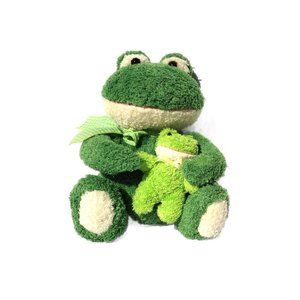 Green Frog Mother and Baby Mine Alone Plush 9"